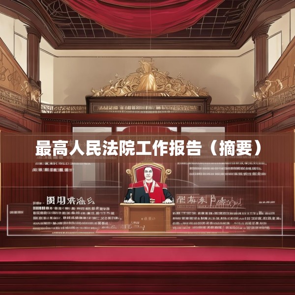 最高人民法院工作报告（摘要）