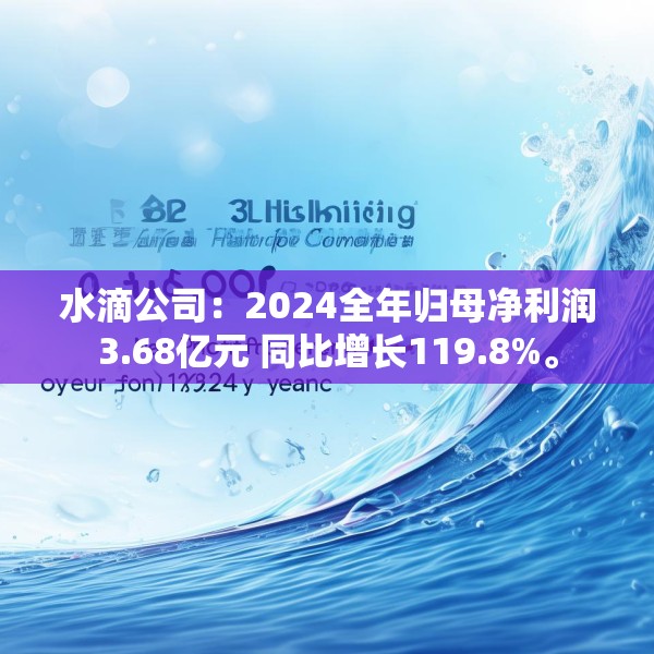 水滴公司：2024全年归母净利润3.68亿元 同比增长119.8%。