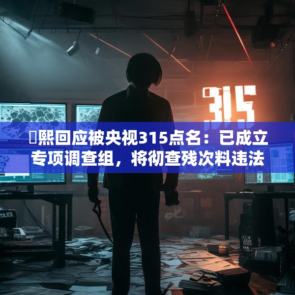 嫚熙回应被央视315点名：已成立专项调查组，将彻查残次料违法回收