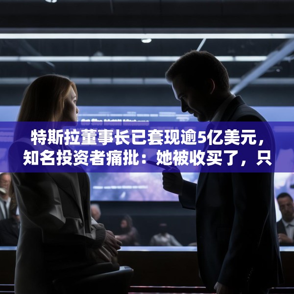 特斯拉董事长已套现逾5亿美元，知名投资者痛批：她被收买了，只代表马斯克