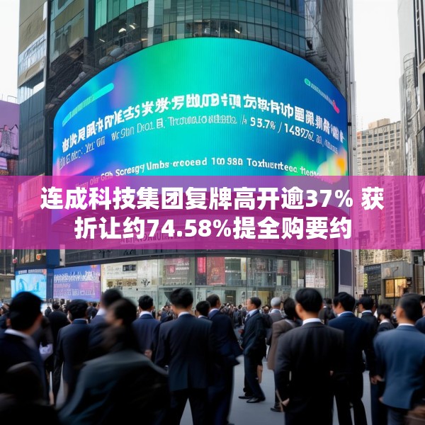 连成科技集团复牌高开逾37% 获折让约74.58%提全购要约
