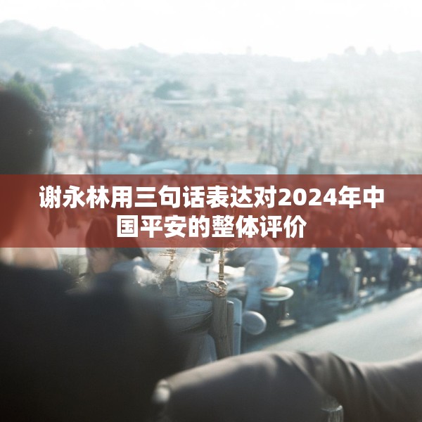 谢永林用三句话表达对2024年中国平安的整体评价
