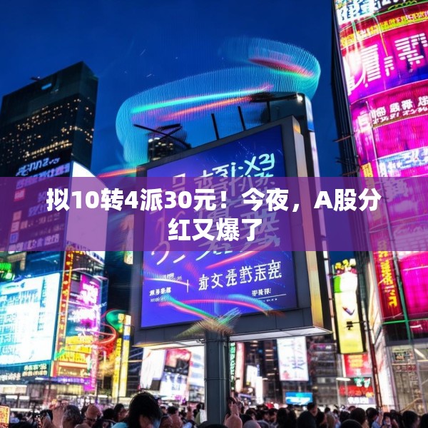 拟10转4派30元！今夜，A股分红又爆了