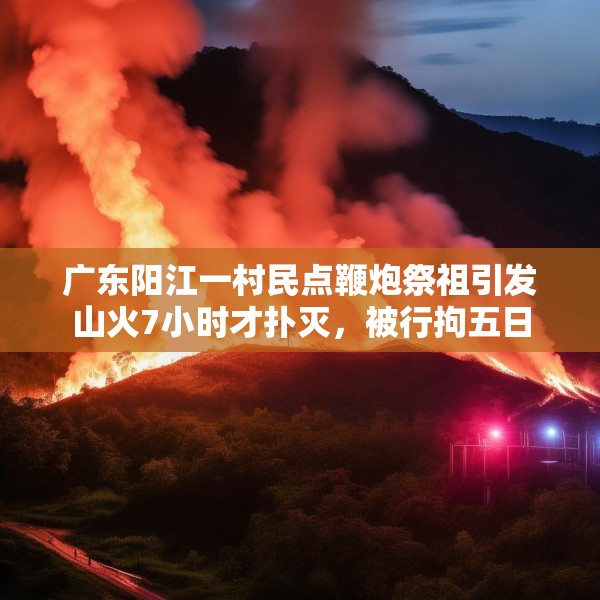 广东阳江一村民点鞭炮祭祖引发山火7小时才扑灭，被行拘五日