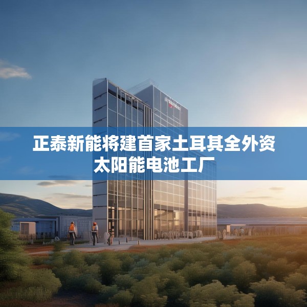 正泰新能将建首家土耳其全外资太阳能电池工厂