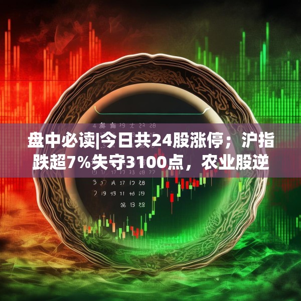 盘中必读|今日共24股涨停；沪指跌超7%失守3100点，农业股逆势上涨