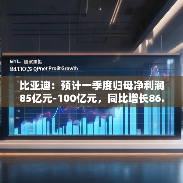 比亚迪：预计一季度归母净利润85亿元-100亿元，同比增长86.04%-118.88%