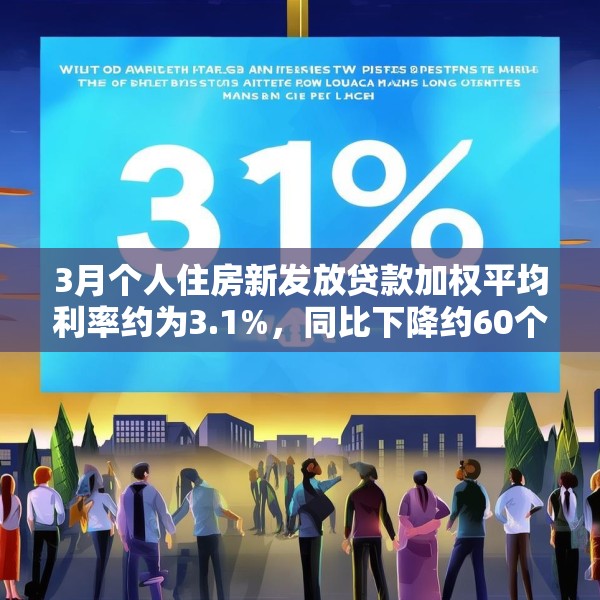 3月个人住房新发放贷款加权平均利率约为3.1%，同比下降约60个基点