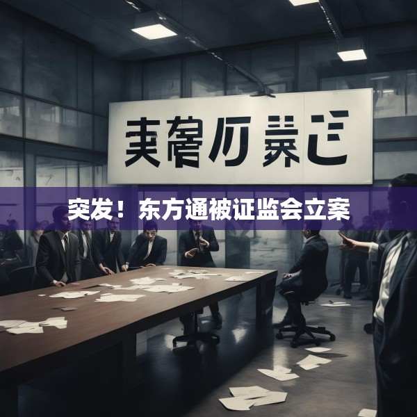 突发！东方通被证监会立案