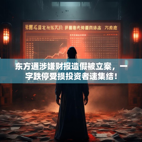 东方通涉嫌财报造假被立案，一字跌停受损投资者速集结！