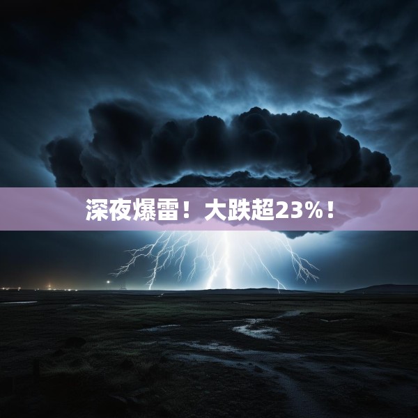深夜爆雷！大跌超23%！