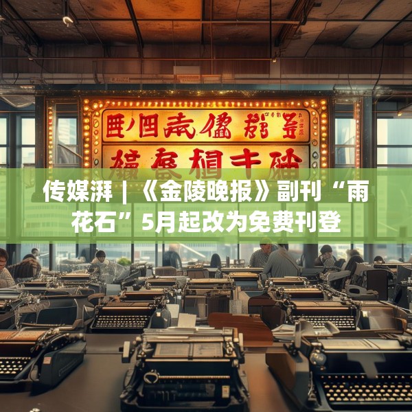 传媒湃︱《金陵晚报》副刊“雨花石”5月起改为免费刊登