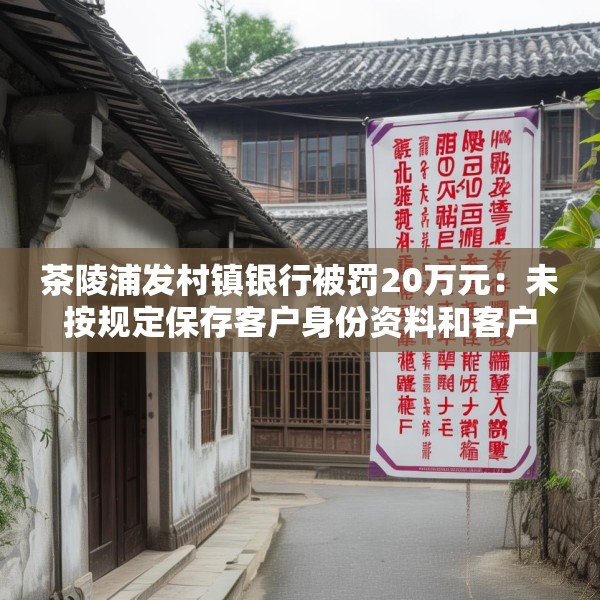 茶陵浦发村镇银行被罚20万元：未按规定保存客户身份资料和客户交易记录