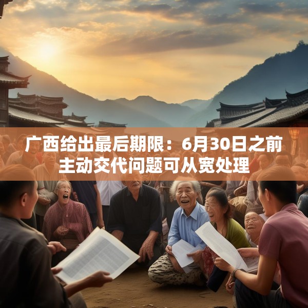 广西给出最后期限：6月30日之前主动交代问题可从宽处理