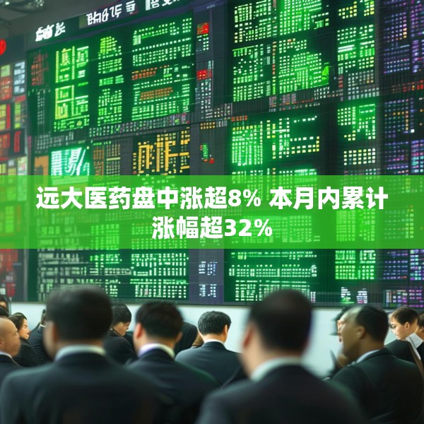 远大医药盘中涨超8% 本月内累计涨幅超32%