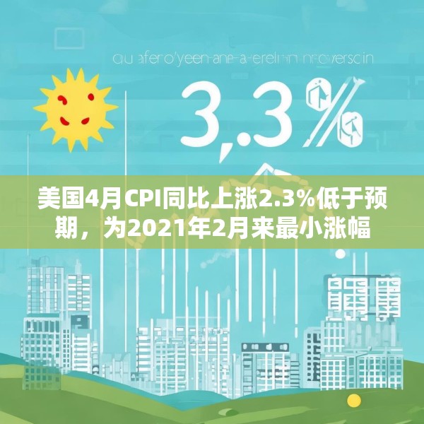 美国4月CPI同比上涨2.3%低于预期，为2021年2月来最小涨幅
