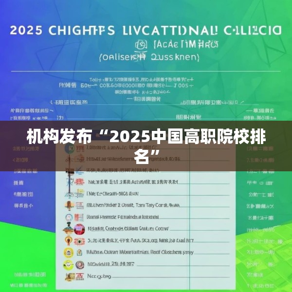 机构发布“2025中国高职院校排名”