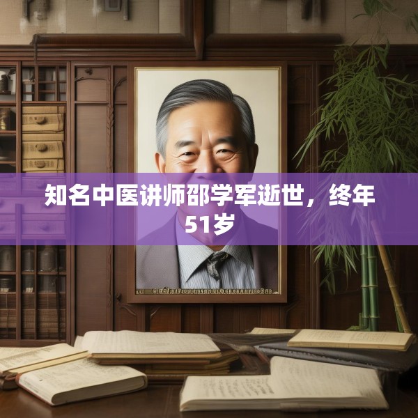 知名中医讲师邵学军逝世，终年51岁