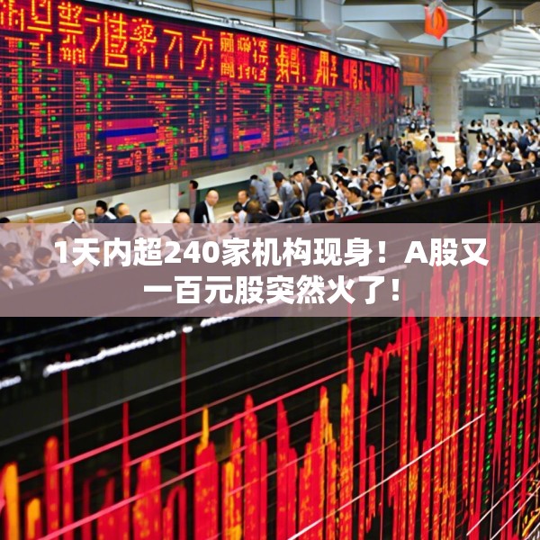 1天内超240家机构现身！A股又一百元股突然火了！