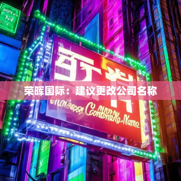 荣晖国际：建议更改公司名称
