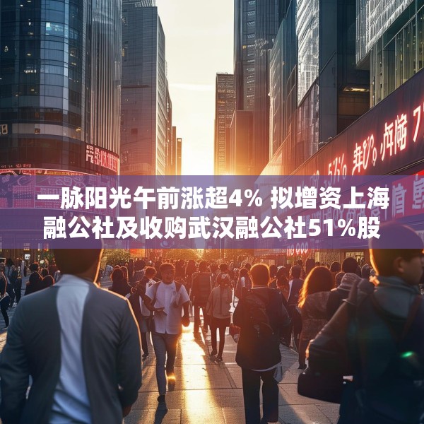 一脉阳光午前涨超4% 拟增资上海融公社及收购武汉融公社51%股权