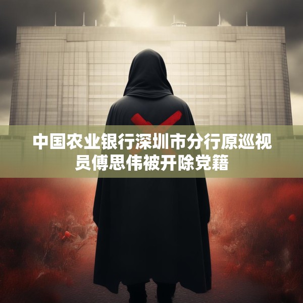中国农业银行深圳市分行原巡视员傅思伟被开除党籍