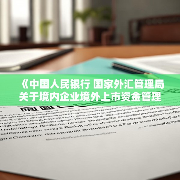 《中国人民银行 国家外汇管理局关于境内企业境外上市资金管理有关问题的通知（征求意见稿）》公开征求意见