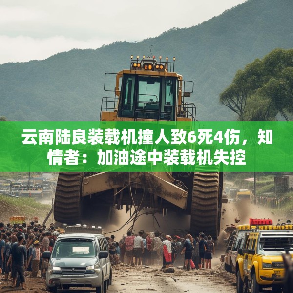 云南陆良装载机撞人致6死4伤，知情者：加油途中装载机失控
