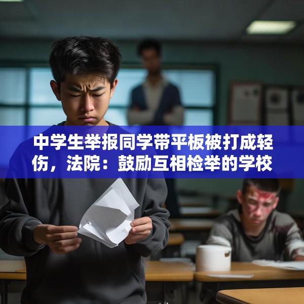 中学生举报同学带平板被打成轻伤，法院：鼓励互相检举的学校应担责三成