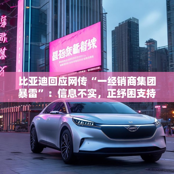 比亚迪回应网传“一经销商集团暴雷”：信息不实，正纾困支持