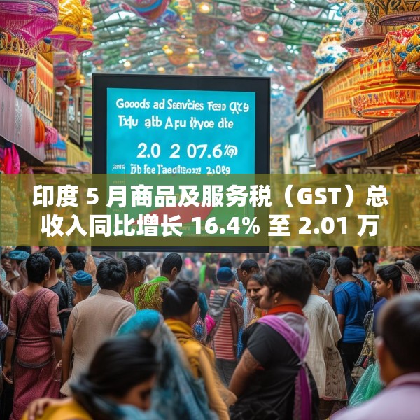 印度 5 月商品及服务税（GST）总收入同比增长 16.4% 至 2.01 万亿卢比