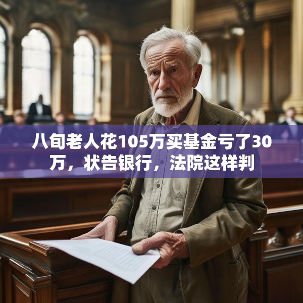 八旬老人花105万买基金亏了30万，状告银行，法院这样判