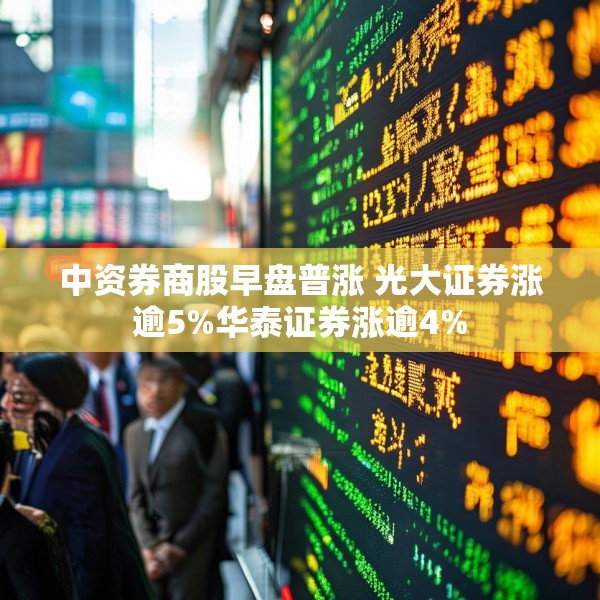 中资券商股早盘普涨 光大证券涨逾5%华泰证券涨逾4%