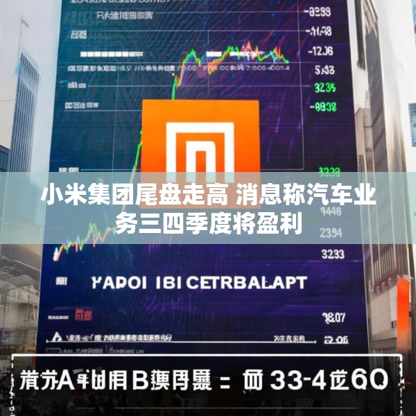 小米集团尾盘走高 消息称汽车业务三四季度将盈利