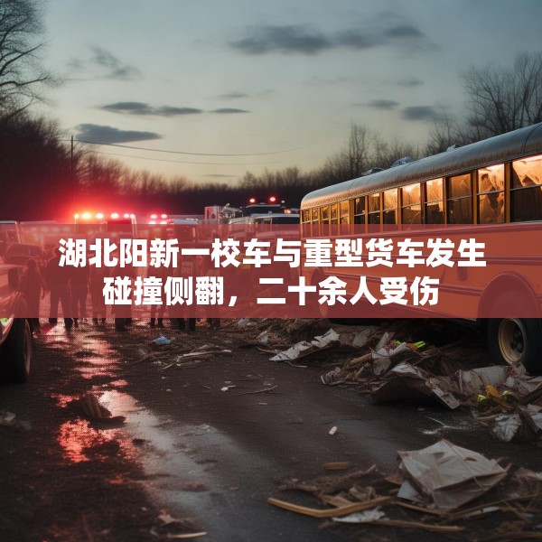 湖北阳新一校车与重型货车发生碰撞侧翻，二十余人受伤