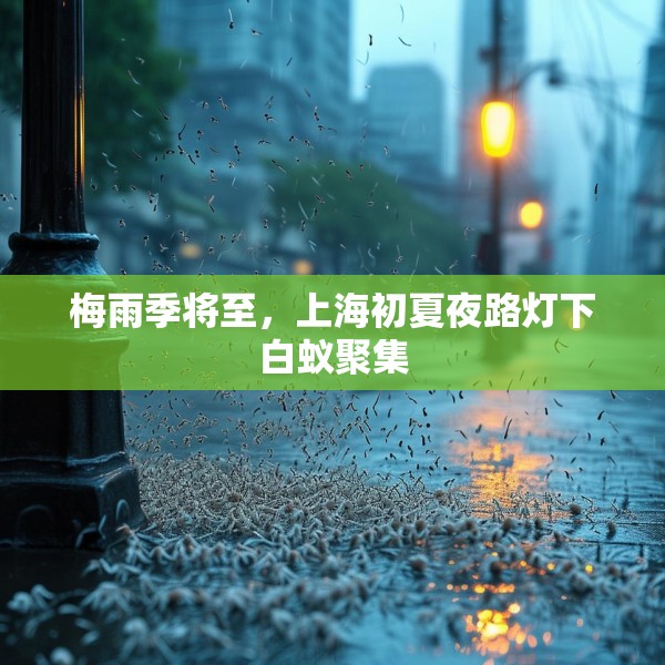梅雨季将至，上海初夏夜路灯下白蚁聚集