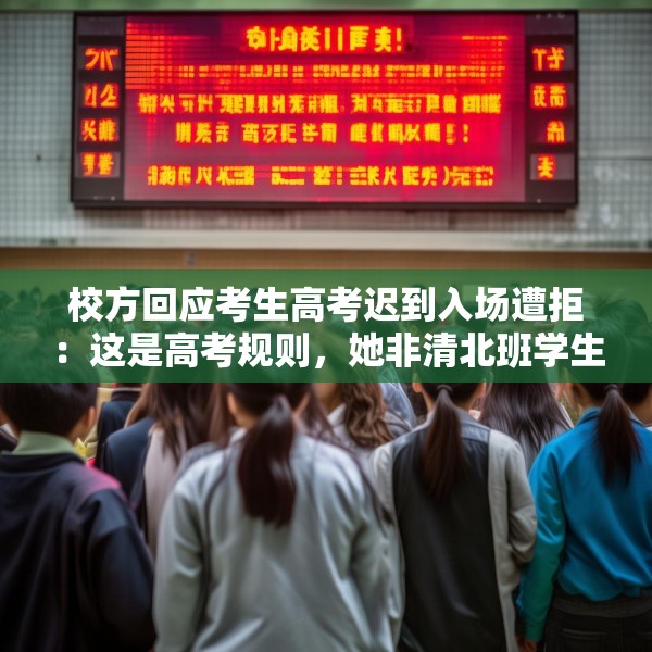 校方回应考生高考迟到入场遭拒：这是高考规则，她非清北班学生