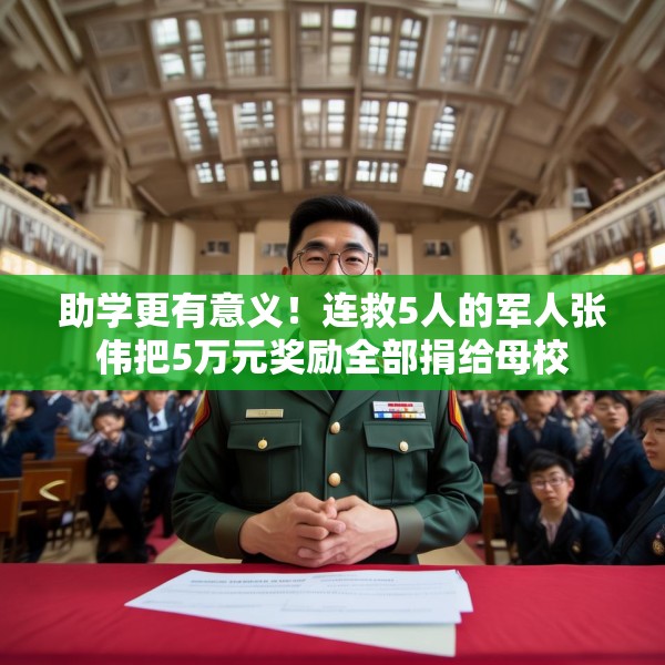 助学更有意义！连救5人的军人张伟把5万元奖励全部捐给母校