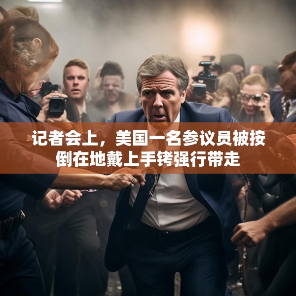 记者会上，美国一名参议员被按倒在地戴上手铐强行带走
