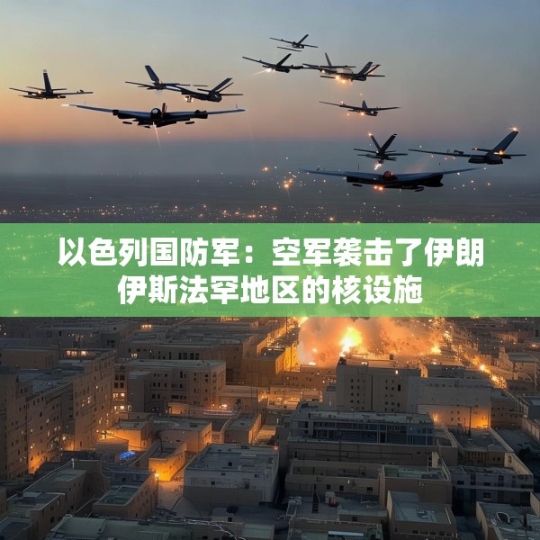 以色列国防军：空军袭击了伊朗伊斯法罕地区的核设施