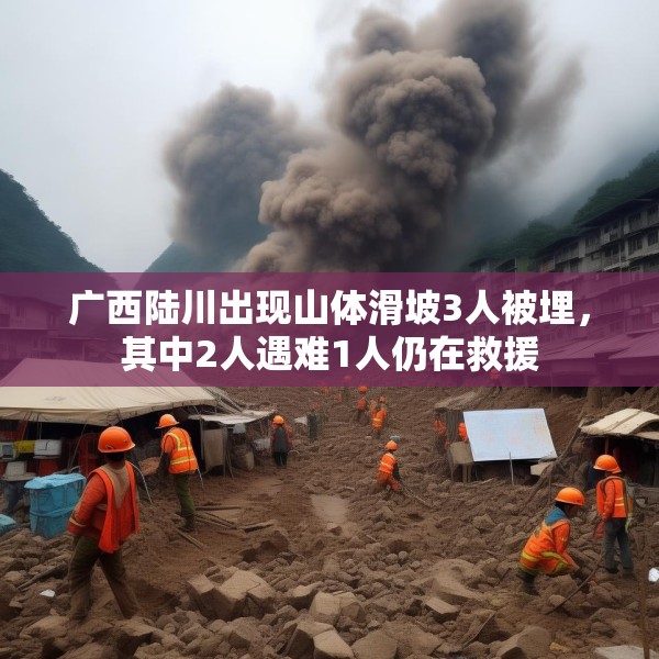 广西陆川出现山体滑坡3人被埋，其中2人遇难1人仍在救援